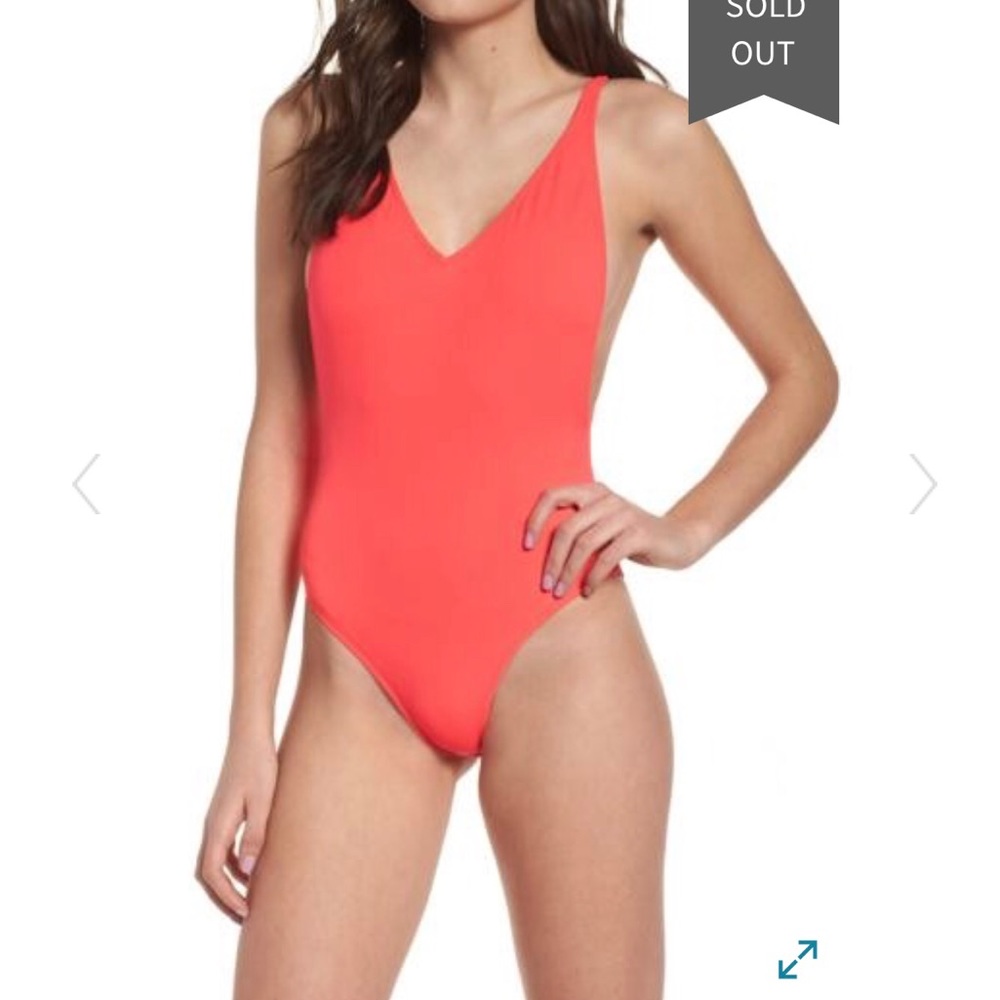 Topshop Red Pamela One Piece Bathing Suit